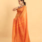 Orange-Handloom Cotton Saree-026