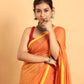 Orange-Handloom Cotton Saree-026