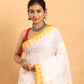 White -Handloom Cotton Saree-031