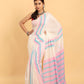 Pearl White-Handloom Cotton Saree-033