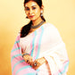 Pearl White-Handloom Cotton Saree-033