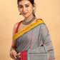 Metal Grey-Handloom Cotton Saree-036