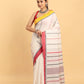 White-Handloom Cotton Saree-040