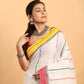 White-Handloom Cotton Saree-040