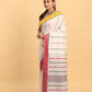 White-Handloom Cotton Saree-040