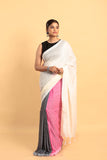 Pink and White-Handloom cotton-042