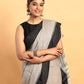 Metal Grey-Handloom Cotton Saree-043