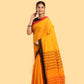 Tangerine Yellow-Handloom Cotton Saree-044