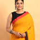 Tangerine Yellow-Handloom Cotton Saree-044