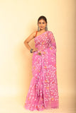 Muslin Jamdani in Nadeshiko Pink Saree-052