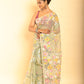 Muslin Jamdani in Plae Yellow Saree-058