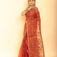 Muslin Jamdani in Candy Red Saree-069