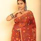 Muslin Jamdani in Candy Red Saree-069