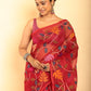 Mulin Jamdani in Cherry Red Saree-060