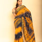 Yellow and Black Handloom Cotton Saree-073