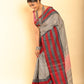 Grey and Red Border Handloom Cotton Saree-077