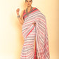 Cream and Pale Red Border Handloom Cotton Saree-079