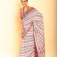 Cream and Pale Red Border Handloom Cotton Saree-079