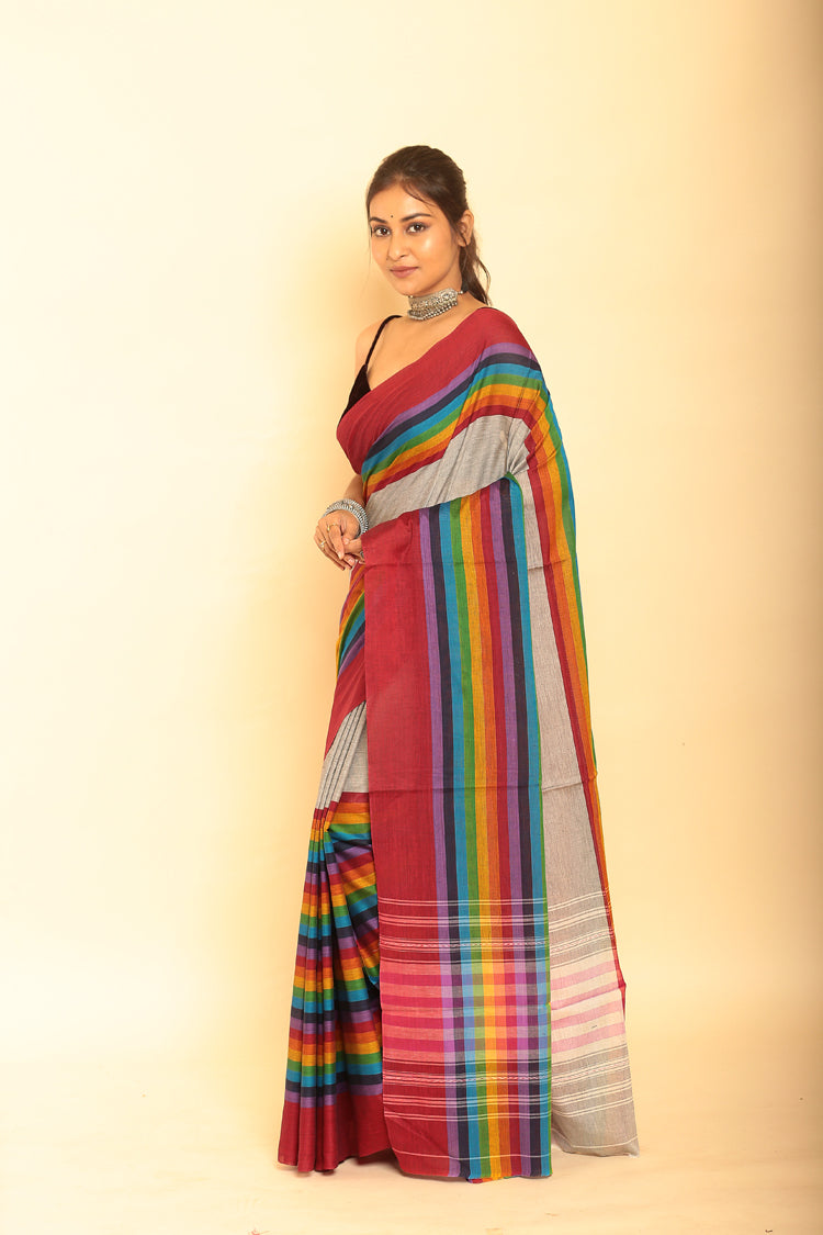 Multicolor Handloom Cotton Saree-087