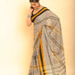 Black and Yellow Border Handloom Cotton Saree-091