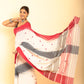 Salt White and Red Border Handloom Cotton Saree-095