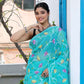 Azure Blue Muslin Jamdani Saree-074