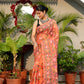 Orange Muslin Jamdani Saree-079