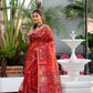 Chilli Red Muslin Jamdani Saree-081