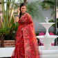 Chilli Red Muslin Jamdani Saree-081