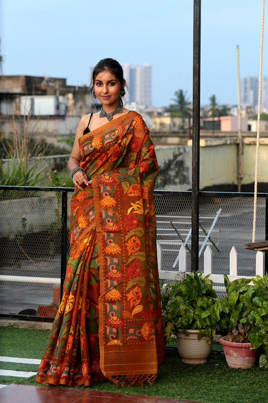 Persian Color Muslin Jamdani Saree-085