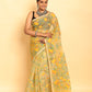 Lemon Green Muslin Jamdani Saree-092