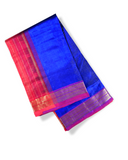 Navy Blue - Falu Red Design Border Korvai Saree - 042