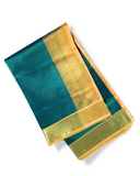 Forest Green - Golden Yellow Design Border Korvai Saree - 045