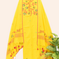 Cotton  Jamdani 2 Piece Set Kurti & Dupatta with  Bright yellow -177