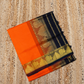 Fire Orange and Black Border  Korvai Saree -127