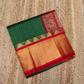 Pine Green and Golden Red Border  korvai Saree -133