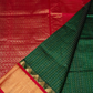 Pine Green and Golden Red Border  korvai Saree -133