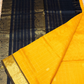 Golden Yellow with Black Border  korvai Saree -139