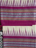 Beige & Wine Purple Handloom Vidarbha Tussar Silk Saree with Multicolor Contrast Border -063