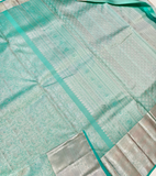 Seafom Green- Silver Border kanjivaram saree- 059