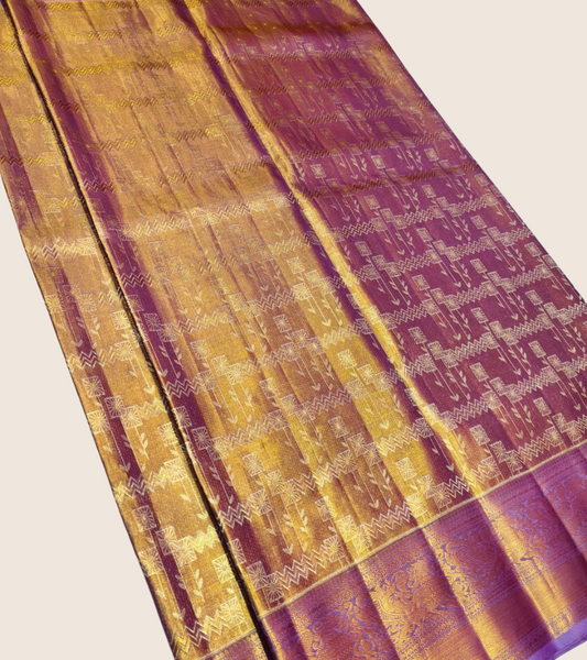 rumred silver design- designed psllu kanjivaram saree -057