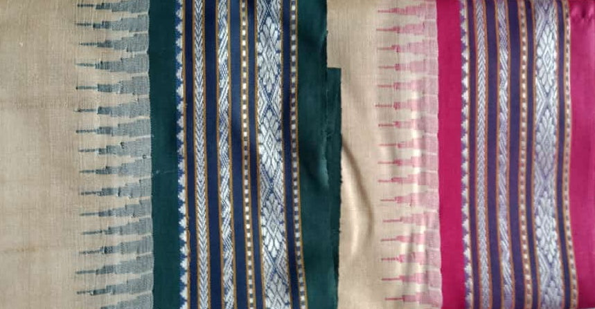 Beige & Green, Handloom Vidarbha Tussar Silk Saree with Multicolor Contrast Border-011