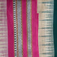 Beige & Pink, Handloom Vidarbha Tussar Silk Saree with Multicolor Contrast Border-020