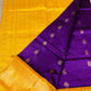 Plum Purple With Golden Yellow Border Korvai Saree - 094