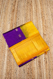 Plum Purple With Golden Yellow Border Korvai Saree - 094