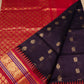 Ink Black and Red Border  Korvai Saree - 097