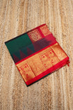 Forest Green With Golden Red Border Korvai Saree - 088