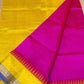 Bright Pink With Yellow and Blue Border Korvai Saree - 092