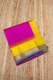 Bright Pink With Yellow and Blue Border Korvai Saree - 092