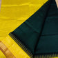 Dark Green and Yellow Border Korvai Saree - 119